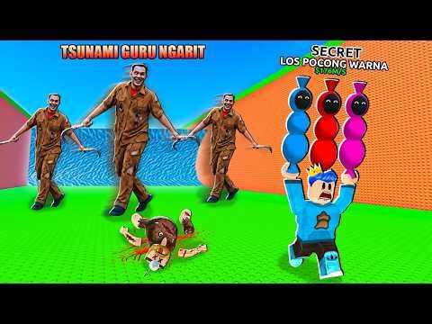 AKU DI KEJAR TSUNAMI GURU SD NGARIT YANG SERAM DAN CURI POCONG WARNA WARNI DI ROBLOX!!