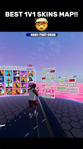 BEST 1V1 MAP with SKINS in FORTNITE #foryou #fortnite #1v1