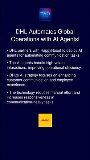 DHL Automates Global Operations with AI Agents!