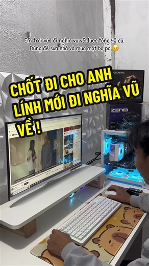 Anh lính đi nghĩa vụ về liên hệ tậu bộ Pc full trắng #anhbanpcgaming #phuctrancomputer #ilovetiktok #pclongan #pcwhite