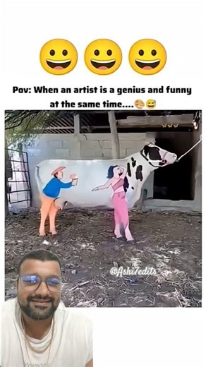 Artist Turns Cow Into Comedy Gold! 😂🎨 #FunnyAnimals #ArtGenius