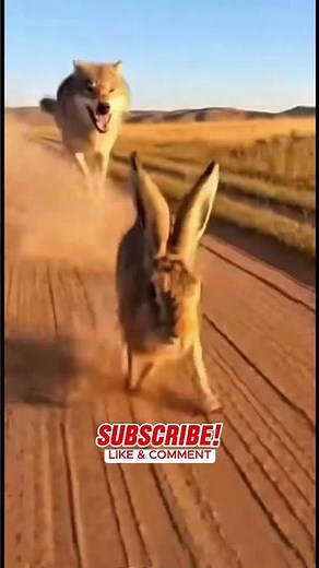 “Wolf vs Hare: The Chase Nobody Expected Caught on Camera!” #viral #trending #wildlife
