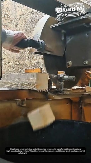 Inside an Industrial Wood Cutter – Raw Timber Transformed in Seconds.