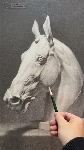 Drawing Pure Hatching Realism: Classical Horse Statue Pencil Technique ✍️🐴