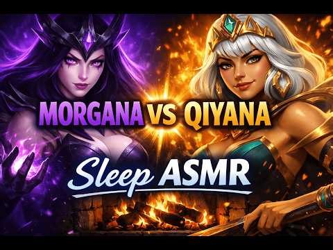 ~ MORGANA vs QIYANA ASMR ~ League of Legends Sleep Sounds + Fireplace Ambience ~