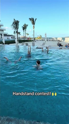 Underwater handstand contest!