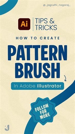 Jagruthi Nagaraj on Instagram: "How to use pattern brush in Adobe illustrator - Tutorial! Follow for more design tips and tricks. #graphicdesign #graphicdesigner #graphicdesigntips #adobeillustrator #adobecreativecloud #adobe #designinspiration #illustrationtips"