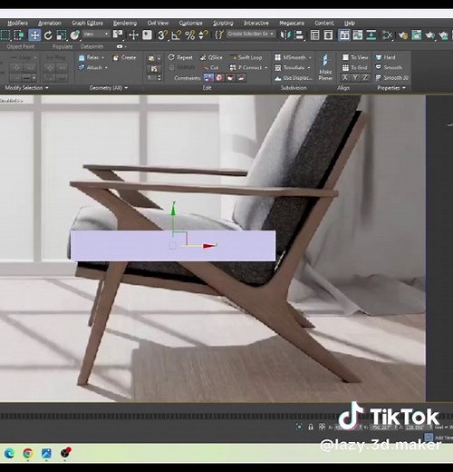 Armchair 3d model, 3ds max modélisation, easy and simple to learn, wooden and confortable armchair #3d #rendering #render #models #architecture #3danimation #weekend #friday #3dzoompro #3danimation #3D #design #Model #architecture #render #tuto #tutorial #designer #designers #learnontiktok #learning #relax #trend #trends #Vietnam #vietnam