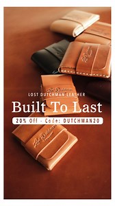 26 reactions | Considerately designed & crafted for perfection. Each piece ages uniquely to the owner, meaning no two pieces will patina the same. ⭐ퟐퟎ% 퐎퐅퐅 code ➜ 퐃퐔퐓퐂퐇퐌퐀퐍ퟐퟎ ✔️Guaranteed to last a lifetime. ✔️Proudly made in the USA. ✔️100% handcrafted. ✔️Full-grained leather. ✔️Sourced & tanned in the USA. ✔️Minimal + functional designs. | Lost Dutchman Leather Goods | Facebook