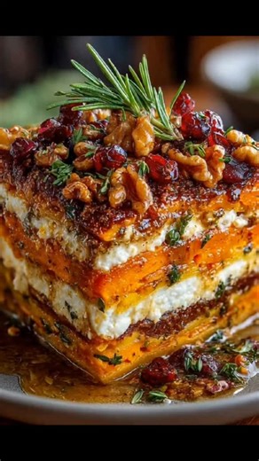 JC's Feed on Instagram: "🍠✨ Sweet Potato, Butternut Squash & Carrot Lasagna 🍯🧀 Creamy, cozy, sweet-and-savory layers that melt together into the most comforting fall lasagna ever. Tender veggies, herby ricotta, toasted walnuts, and a cranberry-honey drizzle take this to another level — perfect for weeknight dinner inspo or a holiday side that steals the show. ⏱ Prep: 30 min | Cook: 1 hr | Total: 1 hr 30 min --- Ingredients Vegetable Layers 2 medium sweet potatoes, peeled & thinly sliced 1 med