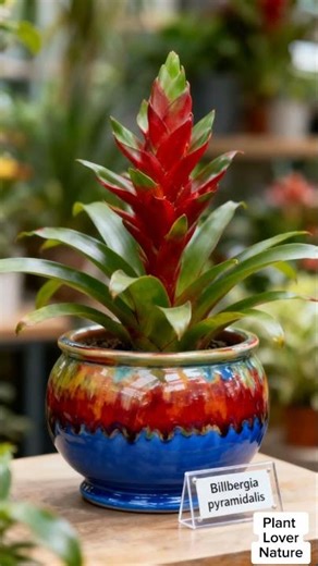 10 images of different bromeliad varieties in various pots with names #shorts