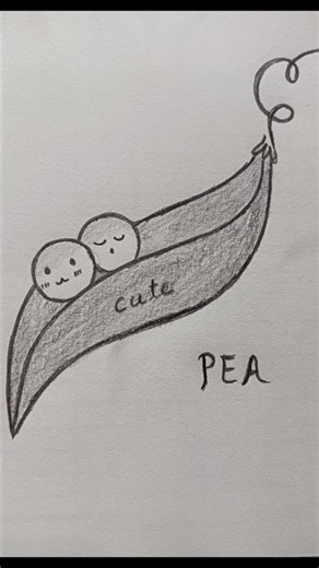 Cute pea Drawing🫛 #shorts #art #drawing #cute