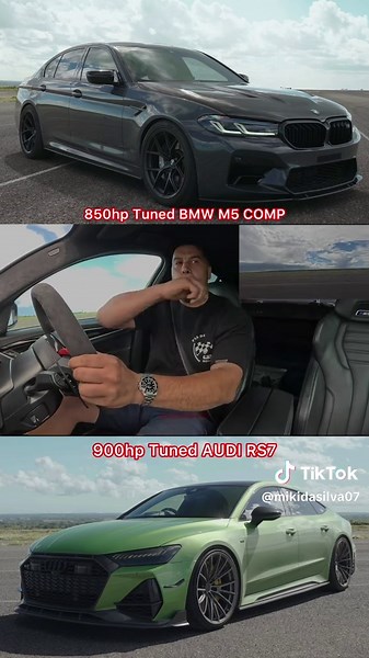 🔥 900HP AUDI RS7 vs 850HP BMW M5 COMPETITION 🔥 Two of Germany’s most brutal super sedans go head-to-head in an AWD battle for supremacy! ⚔️ 🚀 AUDI RS7 🔹 900HP 🔹 PT Custom Stage 3 ECU & TCU Tune 🔹 TTE Hybrid Turbos 🔹 PD Intercoolers 🔹 APR Intakes & PT Downpipes 🔹 AWD 🔹 2065KG 🔹 436HP Per Tonne 🔹 ZF 8-Speed Auto 🔹 Michelin PS4S Tires 💰 Price: $67,000 🔧 Mods: $24,000 ⚡ BMW M5 COMPETITION 🔹 850HP 🔹 AFR Tuning Custom Stage 2 Pump Fuel Map 🔹 MK Performance Titanium Valved Exhaust 🔹 