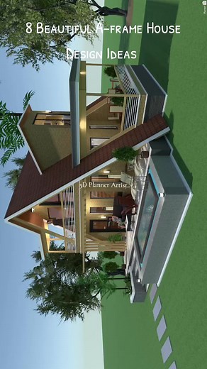 More A-frame House Design Ideas to build with Planner 5D ❤️ #housedesignideas #HomeDesign #DreamHome #home #dreamhouse #planner5d #housedesign #aframecabin #aframehouse #fypageシ | 5d Planner Artist