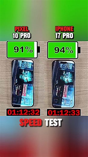 iphone 18 pro vs google pixel 10 pro battery test #shorts