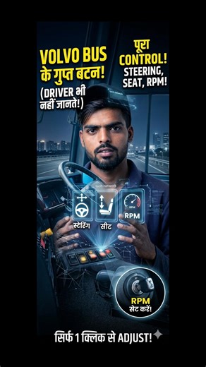 VOLVO के गुप्त बटन: Steering, Seat और RPM कैसे Adjust करें? 🚌🔥