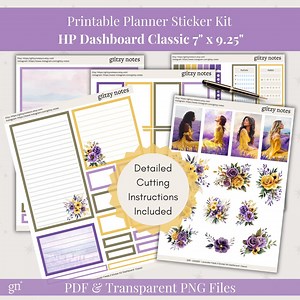 Lavendelfelder Planer Sticker: HP Classic Dashboard Layout (PDF & PNG) - Etsy.de