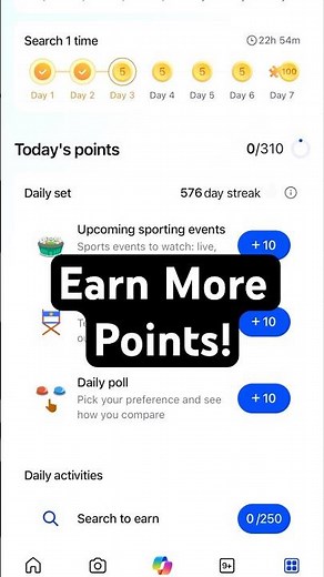 Today's Points Daily Set on Microsoft Rewards - #microsoftrewards