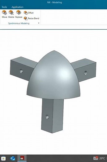 Standard Hole & Advanced Mirror_3D Modelling Tutorial in NX Software