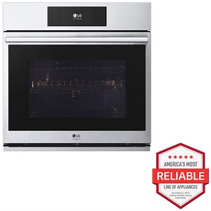 LG STUDIO 4.7 Cu. Ft. PrintProof Stainless Steel Smart InstaView Electric Built-In Single Wall Oven With Air Fry & Steam Sous Vide - WSES4728F