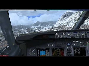 FSX - iFly 737-800 - Landing in Innsbruck - Austria [cockpit view]