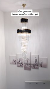 Make your space feel 10x more expensive. 💫 The Onyx chandelier is the perfect statement piece for any staircase, with its stunning mix of black onyx, metallic gold, and clear crystals. Its bold design draws the eye upward, making it the perfect focal point for a grand entryway or staircase. Huge shoutout to @thevidalnest for transforming this space with the Onyx—talk about a showstopper! ✨ #staircasedecor #staircasedesign #crystalchandelier #homedesign #modlighting | MOD LIGHTING