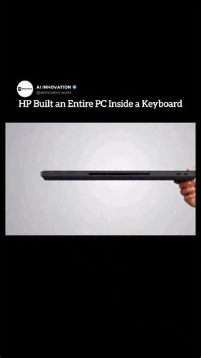 AI INNOVATION on Instagram: "🚀 HP has unveiled the EliteBoard Gla, a groundbreaking AI PC that redefines the workspace by compressing a full desktop computer into a sleek, 12mm-thick keyboard. Gone are the days of bulky towers and laptops; this innovative design embeds all computing hardware directly beneath the keys, transforming a simple keyboard into a complete workstation. Powered by AMD’s Ryzen AI 300 Series processors, the EliteBoard Gla delivers an impressive 50 TOPS of on-device AI perf