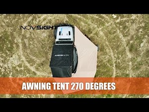 Novsight Awning tent 270 degrees covering larger areas, car size awning tent with LED light bars