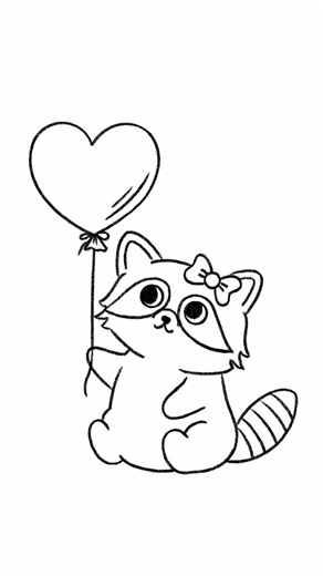 How to draw the cutest Racoon EVER!✨☺️ Easy and fast Tutorial