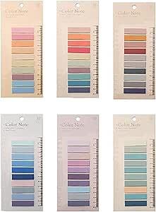 6 Pcs Mini Sticky Notes Tabs Small Self-Stick Book Tabs Multiple Design Super Sticking Power Memo Pads for Page Tabs Flags Label Sticker for Page Marking Classify