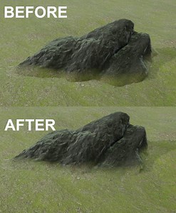 Seamlessly Blender terrain objects and materials