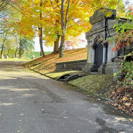 Weird Erie on Instagram: "🧛 COUNTDOWN TO HALLOWEEN: DAY 5 The Vampire Crypt Awaits Tonight, we descend into one of Erie’s most whispered legends: the Vampire Crypt, tucked into the hillside of Erie Cemetery. No name marks the tomb. Just a strange symbol. Some say a “V,” others a bat, or a flower. But the stories? They bleed mystery. Locals claim a Romanian man, buried here in the late 1800s, died of “consumption”, a disease once linked to vampirism. Soon after, tales spread of bodies dra