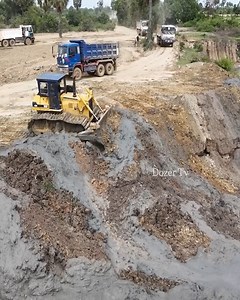 57K views · 408 reactions | Amazing.!! Dozer Komatsu D60P Push to fill deep pond With Dump Trucks Wheel 10 Bring soil to pour. | Dozer Tv | Facebook