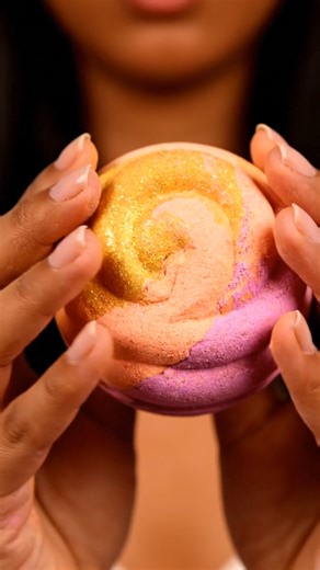 Venus Bath Bomb ASMR | Golden-Peach Cosmic Powder Crush 8K