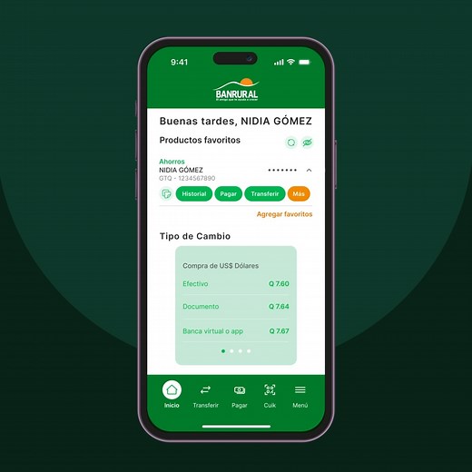 Realiza tus consultas, pagos y transferencias en pocos minutos a través de la #AppBanrural y su nueva interfaz en la que todo está al alcance de tu mano. 📱🫰 ¿Aún no la tienes? Descárgala o actualízala: https://dlinks.banrural.com.gt/?cmp=Descarga_Tu_App | Banrural Guatemala