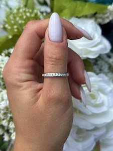 Cubic Zirconia Full Eternity Band: 925 Sterling Silver Stackable Ring - Etsy