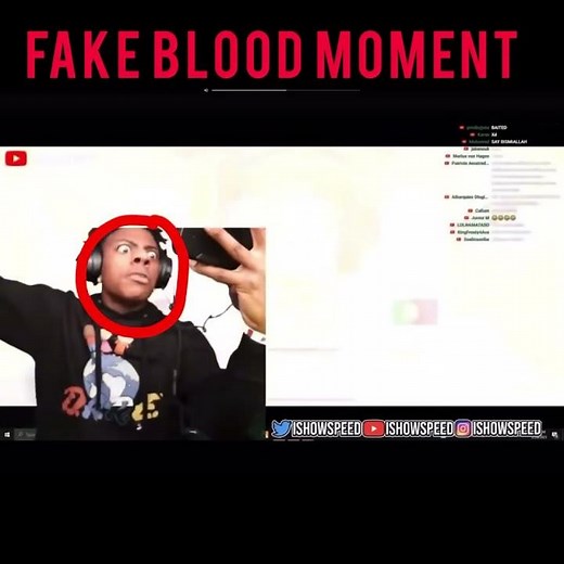 Ishowspeed cought putting fake blood inside his mouth