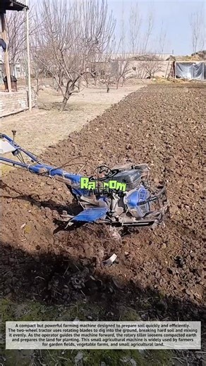 Amazing, Powerful Mini Tractor Tilling Hard Soil | Small Farm Cultivator Machine