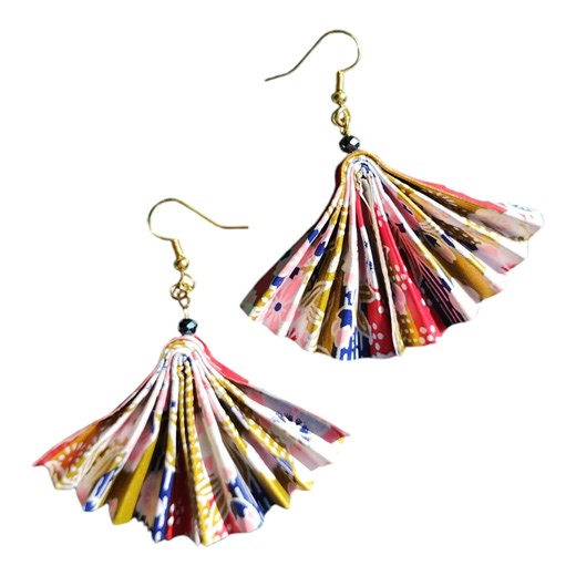 Japanese Fan Origami Earrings - Floral Yuzen Washi Paper - Elegant Pleated Dangle Earrings - Etsy