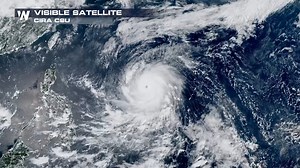 1K views · 55 reactions | Super Typhoon Mawar is a beast and continues to strengthen in the Western Pacific Ocean. Sustained winds are near 185 mph and a perfect annular structure. Waves are estimated to be over 65 feet. | WeatherNation | Facebook