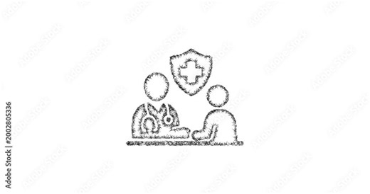 Sketch doctor visit coverage icon animation - smooth progressive reveal