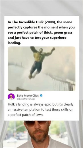 The Incredible Hulk 2008 Testing Superhero Landing on a Perfect Patch of Grass