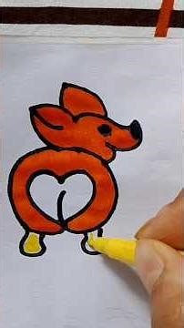 Drawing corgi dog 🐕🐕#short #youtube #art #corgi #foryou