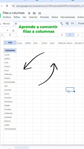 ¡Aprende a convertir filas en columnas! #sigueme #excel | Estudia Excel Online