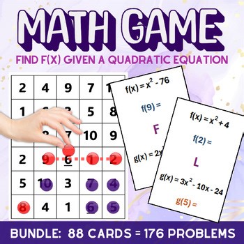 Evaluate Quadratic Functions | 9th Grade Algebra MATH GAME | Find f(x) & g(x)
