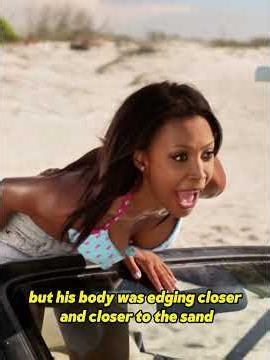 A woman steps on the beach and gets eaten by a sand monster instantly #shorts #flim #movie #wqh