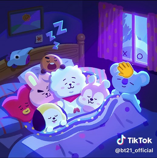 Patting for a nighty night…😴💤 🫳🫳🫳 (((BT21))) #BT21 #sweet #pat #friendsnight #goodnight #cozy