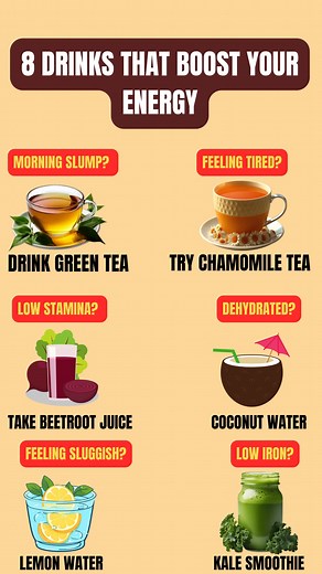 22K views · 110 reactions | 8 Drinks That Boost Your Energy Feeling...