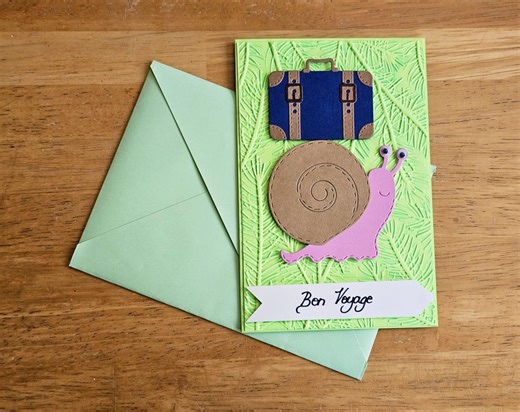 3D Bon Voyage Snail Card: Handmade Stationery Travel Greeting Card - Etsy
