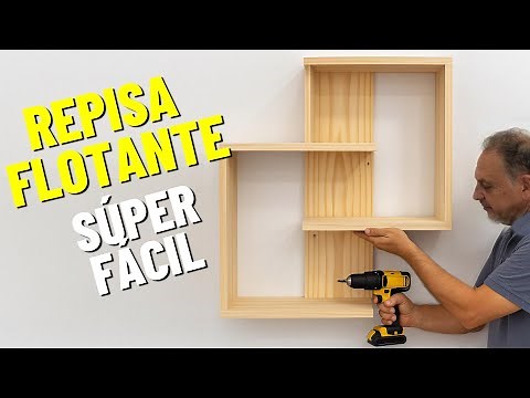 REPISA FLOTANTE de MADERA con solo 4 CORTES (Fácil y rápido)